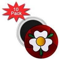 Flower Rose Glass Church Window 1 75  Magnets (10 Pack)  by Nexatart