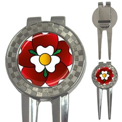 Flower Rose Glass Church Window 3-in-1 Golf Divots by Nexatart