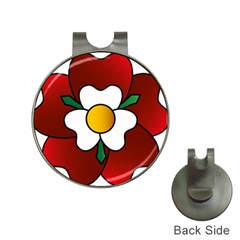 Flower Rose Glass Church Window Hat Clips With Golf Markers by Nexatart