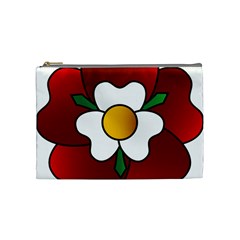 Flower Rose Glass Church Window Cosmetic Bag (medium)  by Nexatart