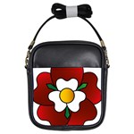 Flower Rose Glass Church Window Girls Sling Bags Front