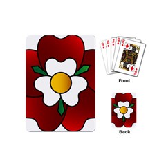 Flower Rose Glass Church Window Playing Cards (mini)  by Nexatart