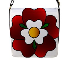 Flower Rose Glass Church Window Flap Messenger Bag (l)  by Nexatart