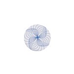 Blue Spirograph Pattern Drawing Design 1  Mini Buttons Front