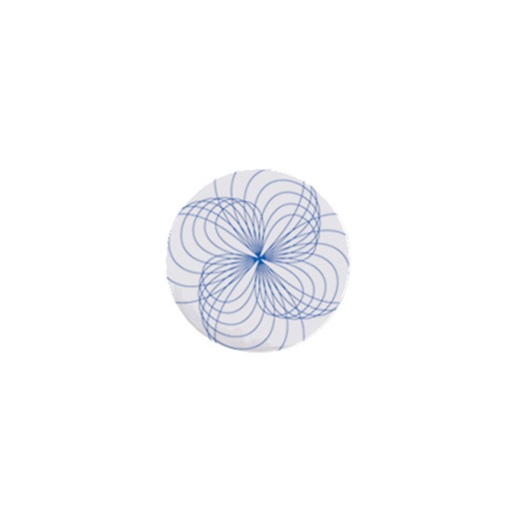 Blue Spirograph Pattern Drawing Design 1  Mini Buttons