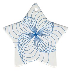 Blue Spirograph Pattern Drawing Design Ornament (star)