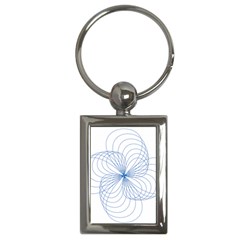 Blue Spirograph Pattern Drawing Design Key Chains (rectangle)  by Nexatart