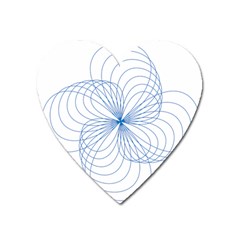 Blue Spirograph Pattern Drawing Design Heart Magnet by Nexatart