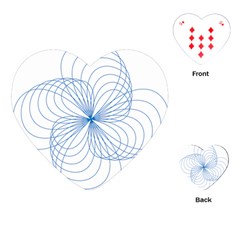 Blue Spirograph Pattern Drawing Design Playing Cards (heart)  by Nexatart