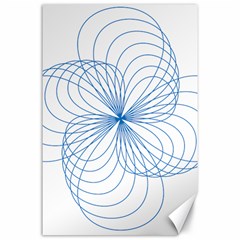 Blue Spirograph Pattern Drawing Design Canvas 24  X 36 