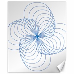 Blue Spirograph Pattern Drawing Design Canvas 11  X 14   by Nexatart