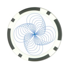 Blue Spirograph Pattern Drawing Design Poker Chip Card Guard by Nexatart