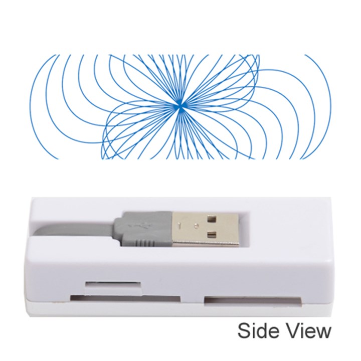 Blue Spirograph Pattern Drawing Design Memory Card Reader (Stick) 