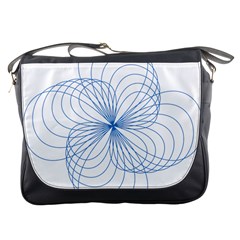 Blue Spirograph Pattern Drawing Design Messenger Bags by Nexatart