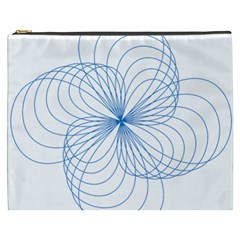 Blue Spirograph Pattern Drawing Design Cosmetic Bag (xxxl)  by Nexatart