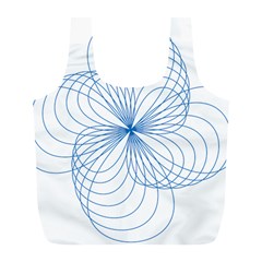 Blue Spirograph Pattern Drawing Design Full Print Recycle Bags (l)  by Nexatart