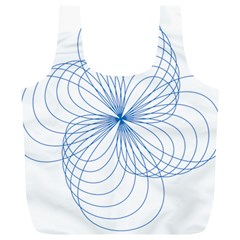 Blue Spirograph Pattern Drawing Design Full Print Recycle Bags (l) 