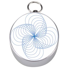 Blue Spirograph Pattern Drawing Design Silver Compasses by Nexatart