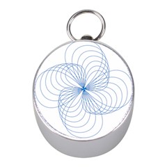 Blue Spirograph Pattern Drawing Design Mini Silver Compasses by Nexatart