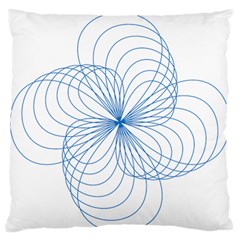 Blue Spirograph Pattern Drawing Design Large Flano Cushion Case (two Sides) by Nexatart