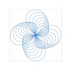 Blue Spirograph Pattern Drawing Design Small Satin Scarf (square) by Nexatart