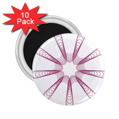 Spirograph Pattern Circle Design 2 25  Magnets (10 Pack)  by Nexatart