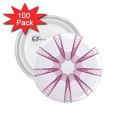 Spirograph Pattern Circle Design 2 25  Buttons (100 Pack)  by Nexatart