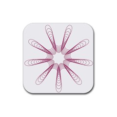 Spirograph Pattern Circle Design Rubber Coaster (square)  by Nexatart