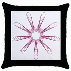 Spirograph Pattern Circle Design Throw Pillow Case (black) by Nexatart