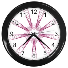 Spirograph Pattern Circle Design Wall Clocks (black) by Nexatart