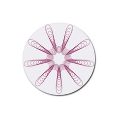 Spirograph Pattern Circle Design Rubber Coaster (round)  by Nexatart