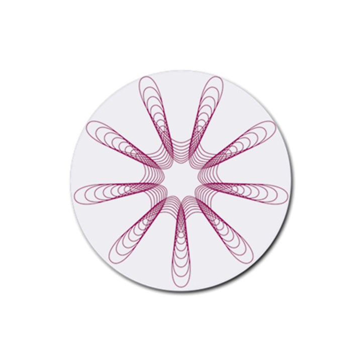 Spirograph Pattern Circle Design Rubber Coaster (Round) 