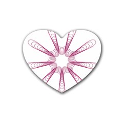 Spirograph Pattern Circle Design Rubber Coaster (heart)  by Nexatart