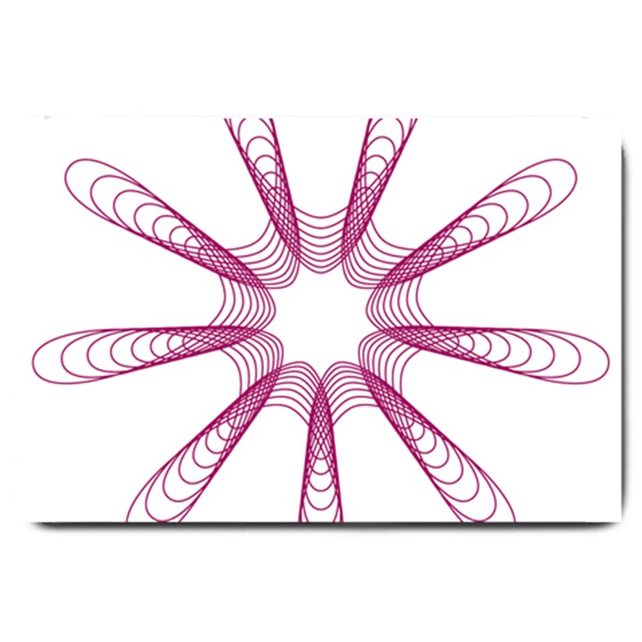 Spirograph Pattern Circle Design Large Doormat 