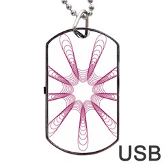 Spirograph Pattern Circle Design Dog Tag Usb Flash (one Side) by Nexatart