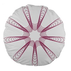 Spirograph Pattern Circle Design Large 18  Premium Round Cushions by Nexatart