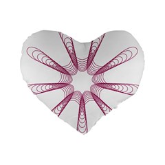 Spirograph Pattern Circle Design Standard 16  Premium Heart Shape Cushions by Nexatart