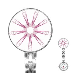 Spirograph Pattern Circle Design Stainless Steel Nurses Watch by Nexatart