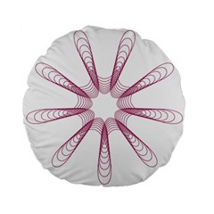 Spirograph Pattern Circle Design Standard 15  Premium Flano Round Cushions by Nexatart