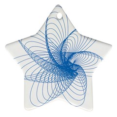 Spirograph Pattern Drawing Design Blue Ornament (star)