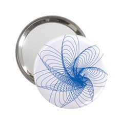 Spirograph Pattern Drawing Design Blue 2 25  Handbag Mirrors by Nexatart