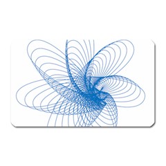 Spirograph Pattern Drawing Design Blue Magnet (rectangular) by Nexatart