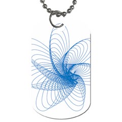 Spirograph Pattern Drawing Design Blue Dog Tag (one Side) by Nexatart