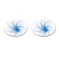 Spirograph Pattern Drawing Design Blue Cufflinks (oval) by Nexatart