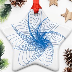 Spirograph Pattern Drawing Design Blue Star Ornament (two Sides) by Nexatart