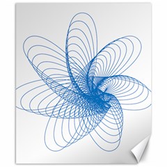 Spirograph Pattern Drawing Design Blue Canvas 8  X 10  by Nexatart