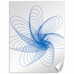 Spirograph Pattern Drawing Design Blue Canvas 12  X 16   by Nexatart