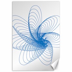 Spirograph Pattern Drawing Design Blue Canvas 12  X 18   by Nexatart