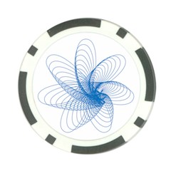 Spirograph Pattern Drawing Design Blue Poker Chip Card Guard by Nexatart