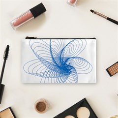 Spirograph Pattern Drawing Design Blue Cosmetic Bag (small)  by Nexatart